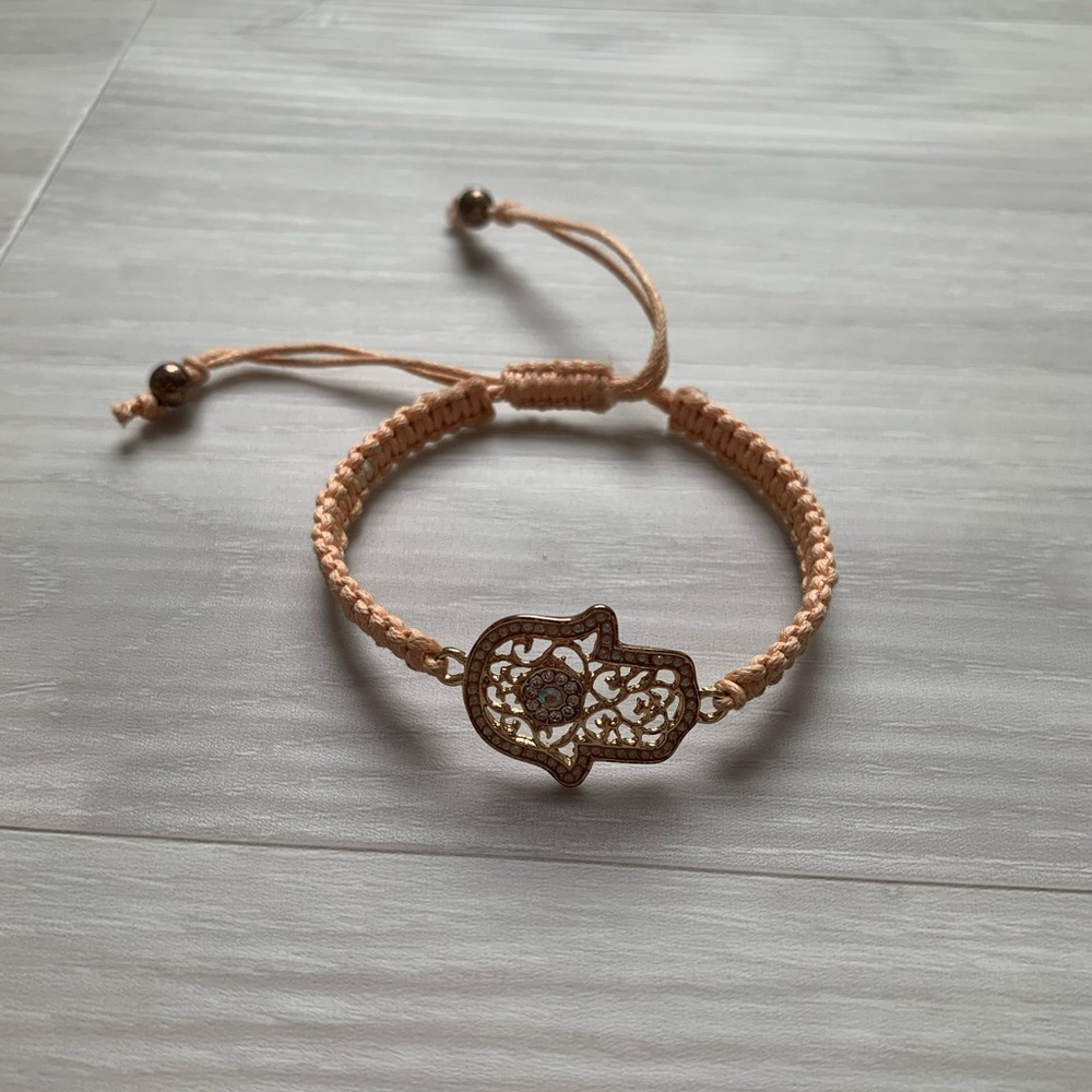 Hamsa Orange/Apricot Adjustable Bracelet 🧡🪬